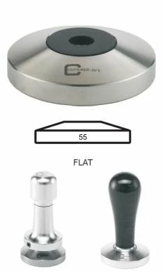 Concept-Art Coffee Tamper Base, 55mm Stainless, Flat Tampers