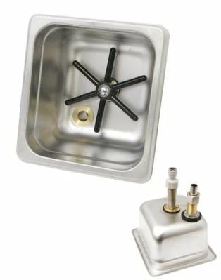 Espresso Parts Milk Jug Rinser, In Bench, Square